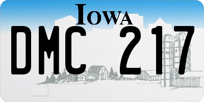 IA license plate DMC217