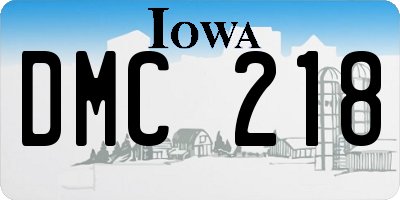 IA license plate DMC218
