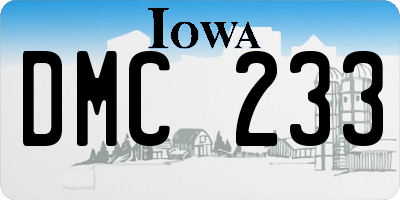 IA license plate DMC233