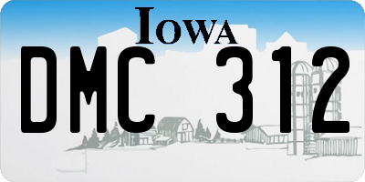 IA license plate DMC312