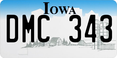 IA license plate DMC343