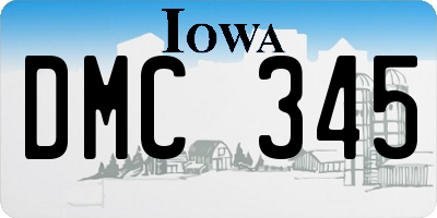 IA license plate DMC345