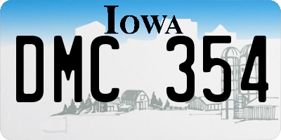 IA license plate DMC354