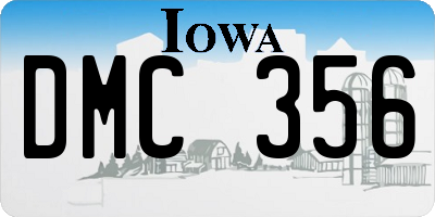 IA license plate DMC356