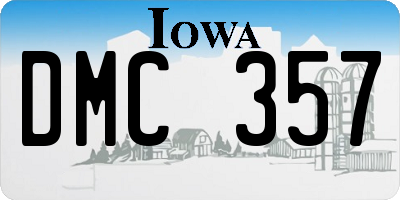 IA license plate DMC357