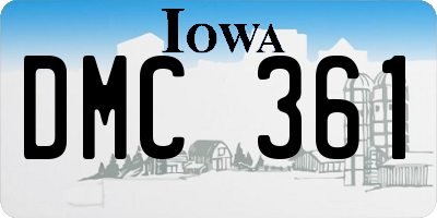 IA license plate DMC361