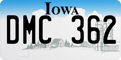 IA license plate DMC362