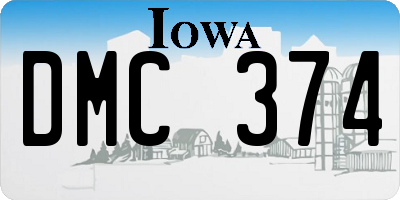 IA license plate DMC374