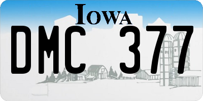 IA license plate DMC377