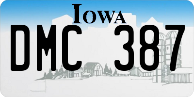 IA license plate DMC387