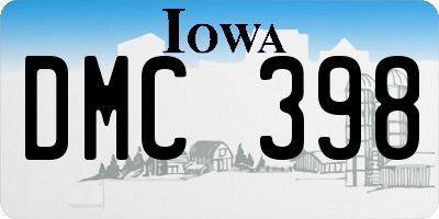 IA license plate DMC398