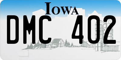 IA license plate DMC402