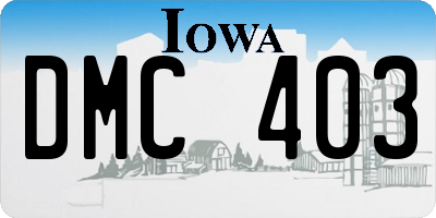 IA license plate DMC403