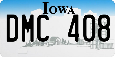 IA license plate DMC408