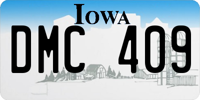 IA license plate DMC409