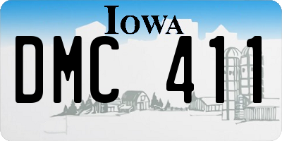 IA license plate DMC411