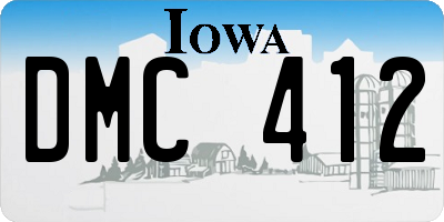 IA license plate DMC412
