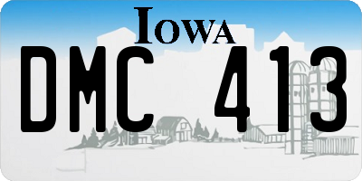 IA license plate DMC413