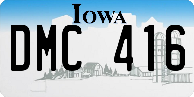 IA license plate DMC416