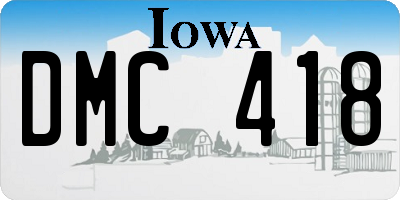 IA license plate DMC418