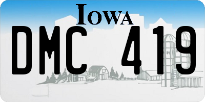 IA license plate DMC419