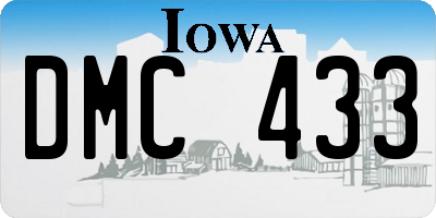 IA license plate DMC433
