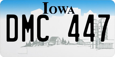 IA license plate DMC447