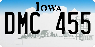 IA license plate DMC455