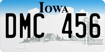 IA license plate DMC456