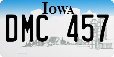 IA license plate DMC457