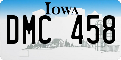 IA license plate DMC458