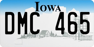 IA license plate DMC465