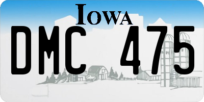 IA license plate DMC475