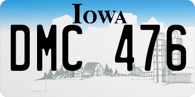 IA license plate DMC476