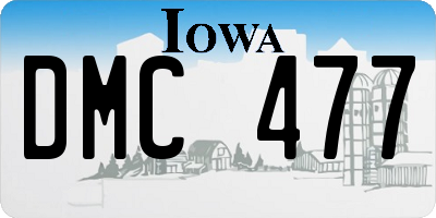 IA license plate DMC477