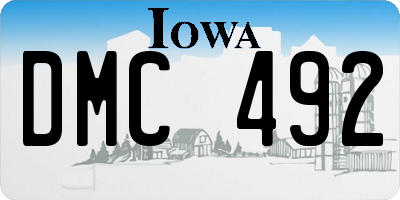 IA license plate DMC492