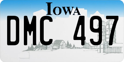 IA license plate DMC497