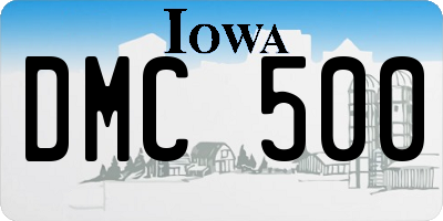 IA license plate DMC500