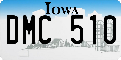 IA license plate DMC510