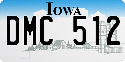 IA license plate DMC512