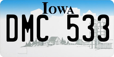 IA license plate DMC533