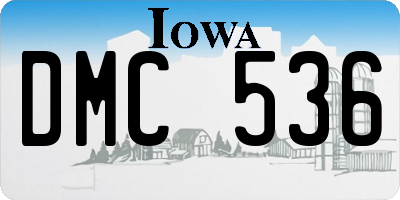 IA license plate DMC536