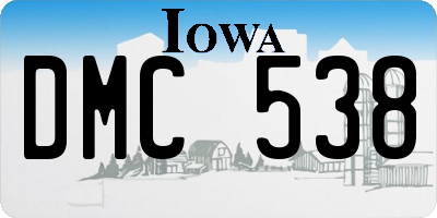 IA license plate DMC538