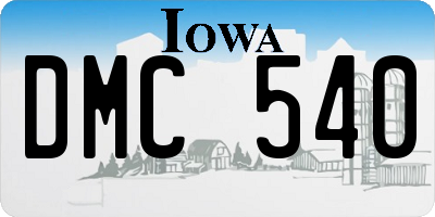 IA license plate DMC540