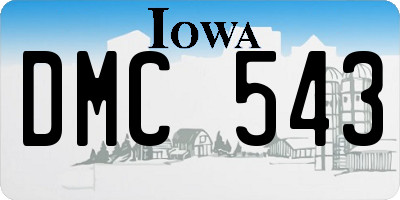 IA license plate DMC543