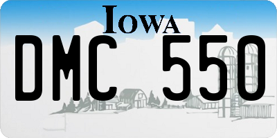 IA license plate DMC550