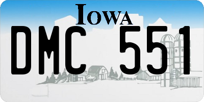 IA license plate DMC551