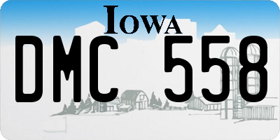 IA license plate DMC558