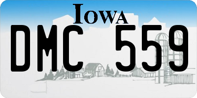 IA license plate DMC559