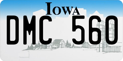 IA license plate DMC560